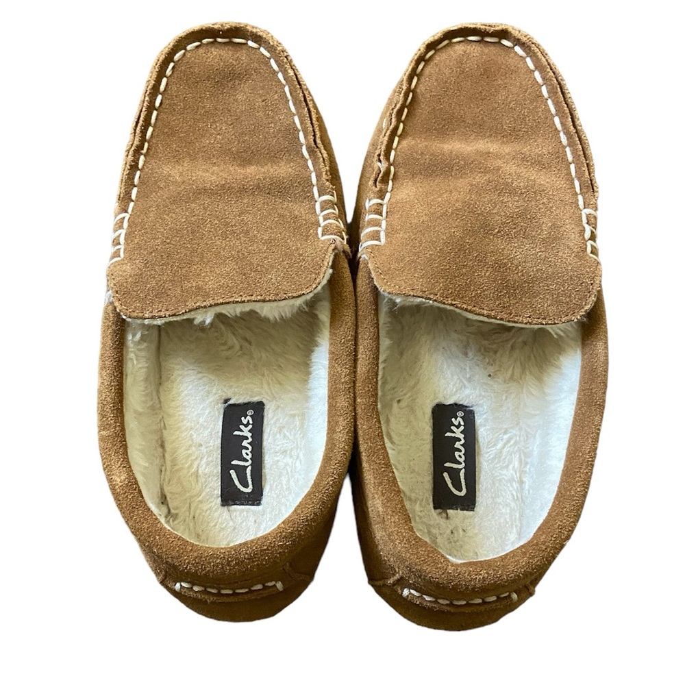 Clarks tan men’s loafers, size 9